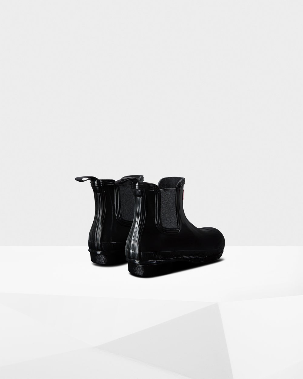 Hunter Original Gloss Chelsea Boots - Sale Clearance Womens Black - TUGZNI214